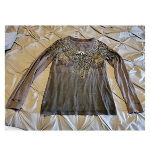 Affliction reversible long sleeve thermal size medium